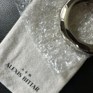Alexis Bittar silver wide bangle.  New, never worn